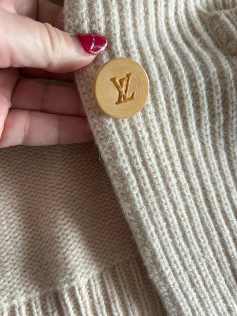Louis Vuitton Cardigan Sweater, Size S (roomy, S/M fit) Wool Cashmere